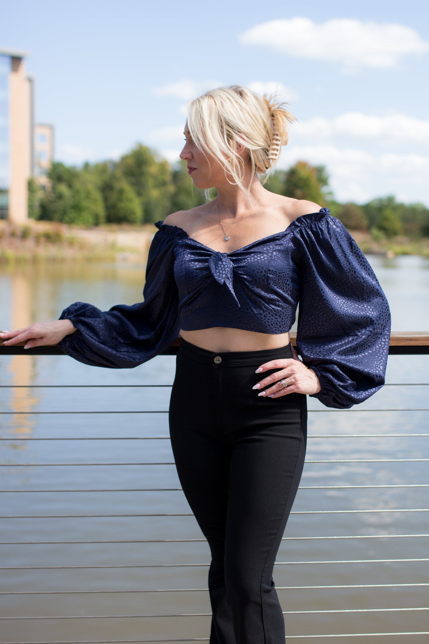 Black Disco Bell High Waisted Jean