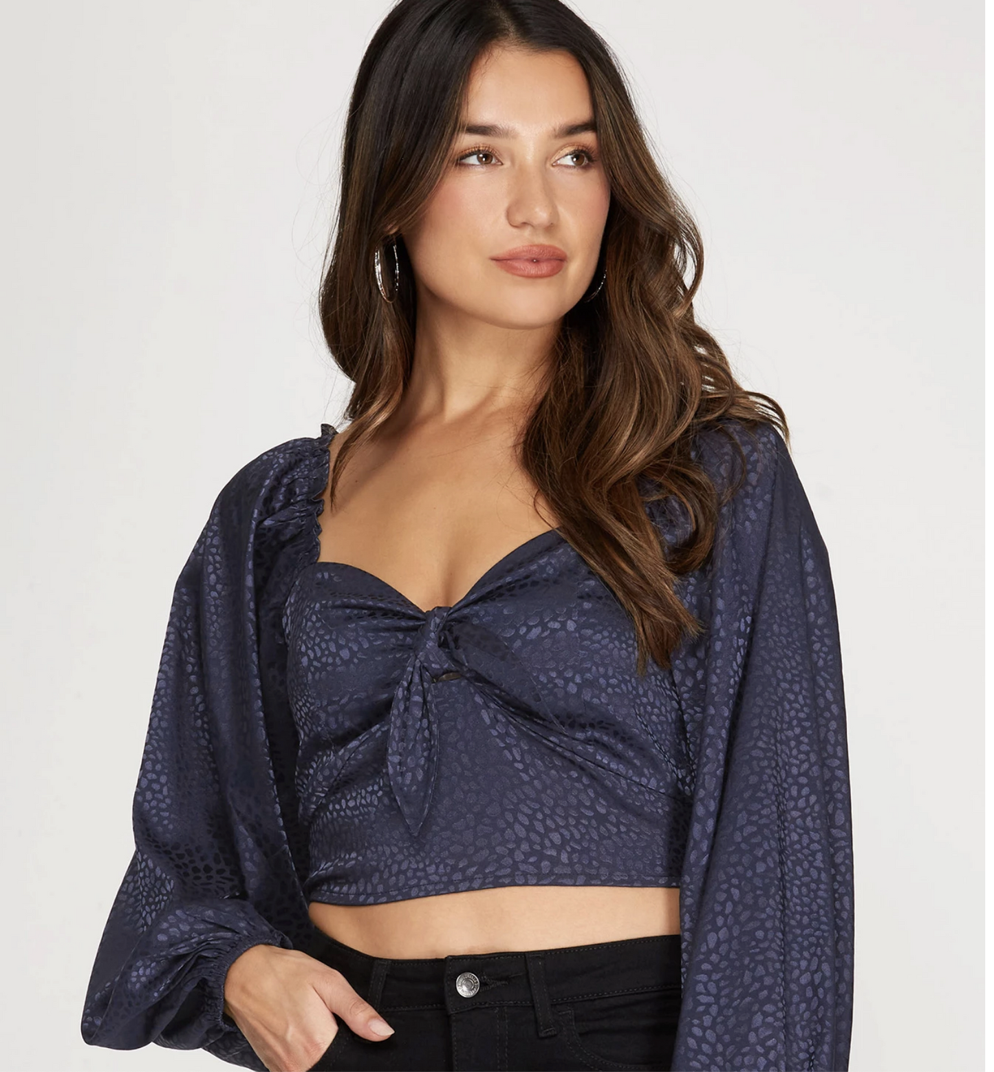 Karma Blue Long Sleeve Crop