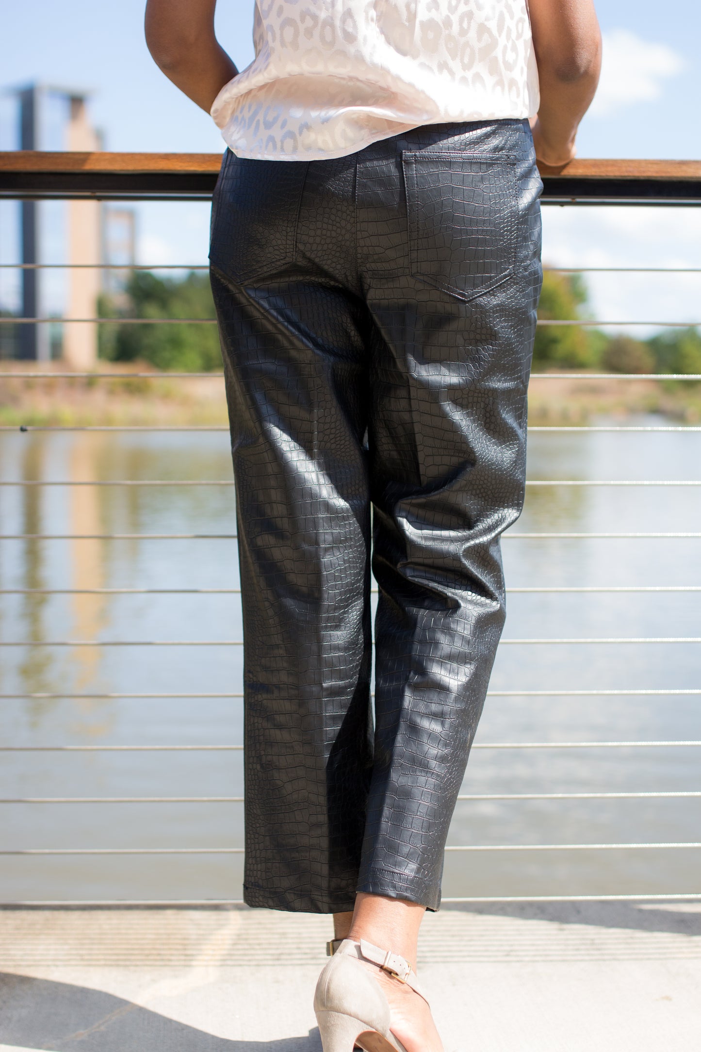 Dang Gina Textured Vegan Leather Pants